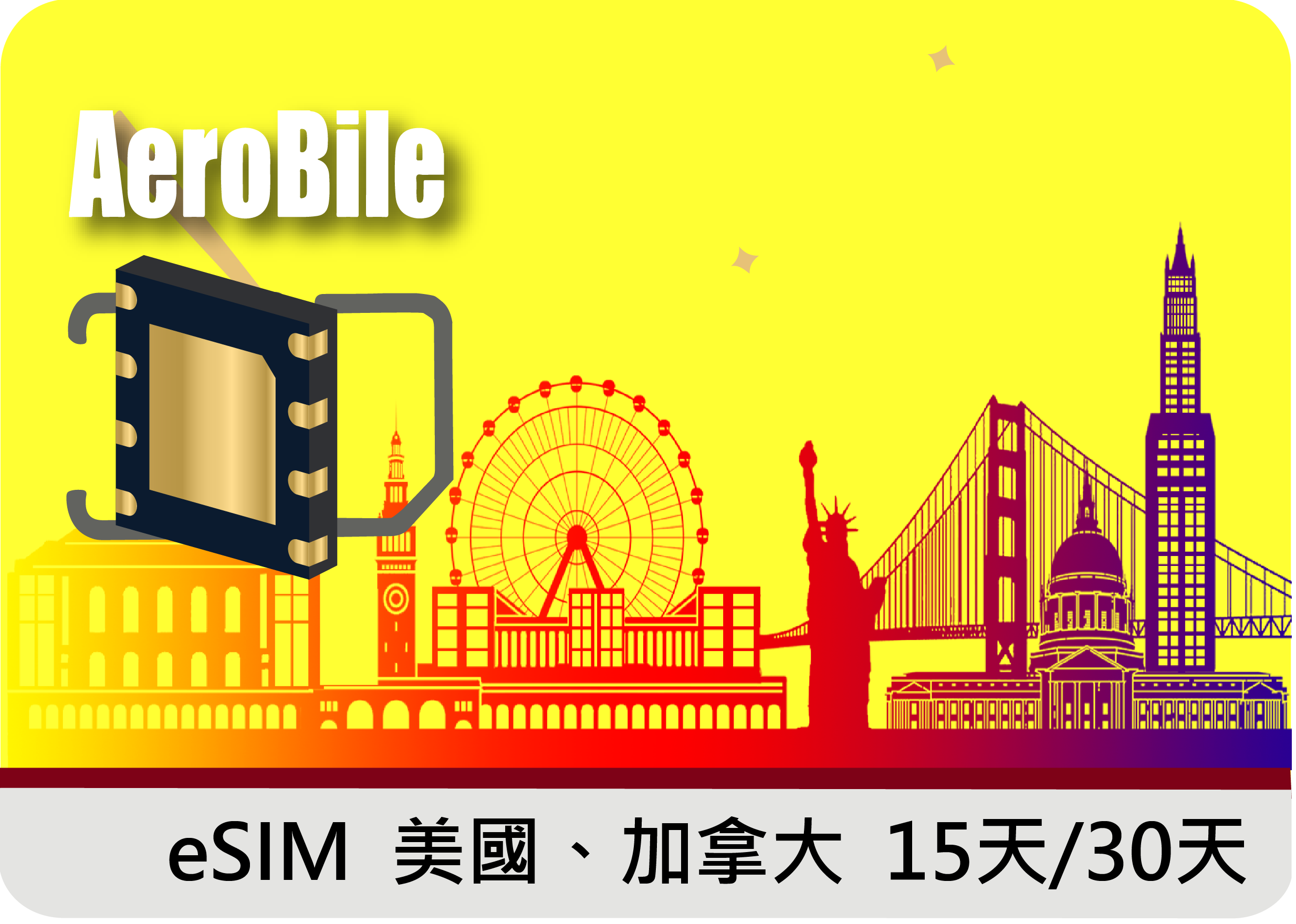 eSIM美加數位SIM卡(B)15天/30天，純上網無門號